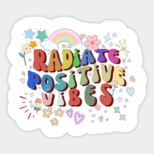 Radiate Positive Vibes Wavy Design T-shirt Sticker